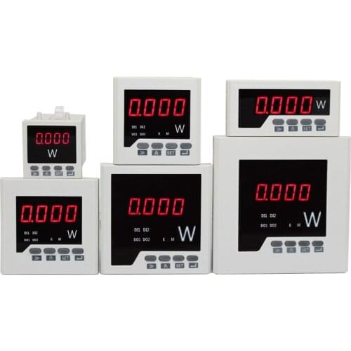 Single phase active power meter AC450V ,5A , 0-9999w , 0-9999kw , 0-9999MW digital watt panel meter