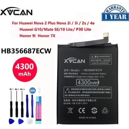 Original XVCAN 4300mAh Battery HB356687ECW For Huawei Nova 2 plus Nova 2i 3i G10 Mate SE 10 Lite Honor 7x 9i P30 Lite Batteria