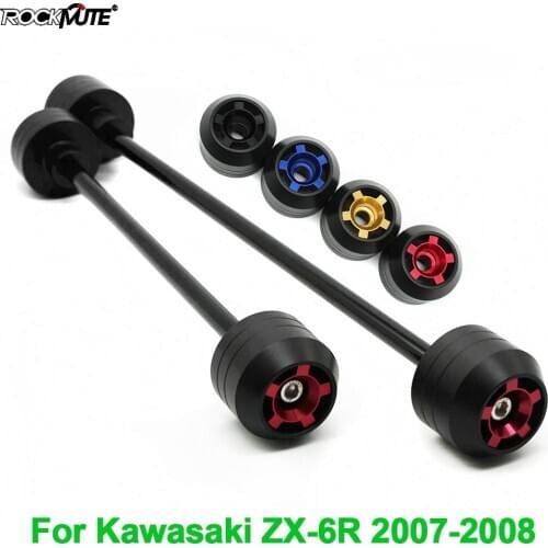 Front Rear POM Motorcycle Axle Fork Wheel Slider Falling Protector For Kawasaki ZX-6R ZX6R 2007-2008