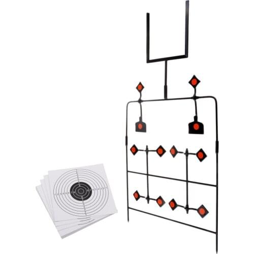 Shooting Target Auto Reset Target Stand with 20 Paper Targets Shooting Practice Shooting Target