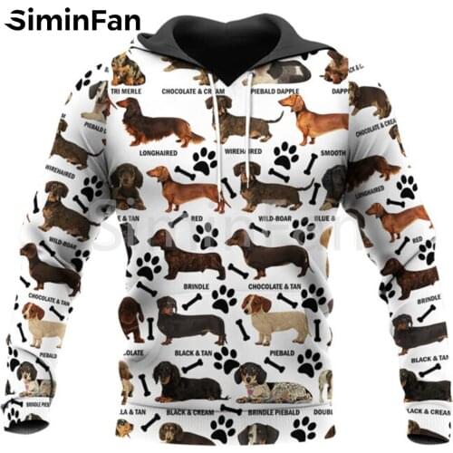 Dogs Dachshund Men 3D All Print Casual Hoodies Harajuku Pullover Unisex Hood Sweatshirt Jacket Tracksuit Women Autumn Streetwear