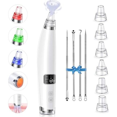 Blackhead Remover Vacuum Electric Facial Blackhead Remover Vacuum with Hot Compress Vibration Function withRechargeable Function