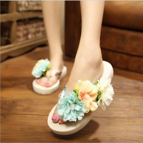 Summer platfom flip flops women slippers shoes ladies wedges sandals white high heels sandals mules shoes woman