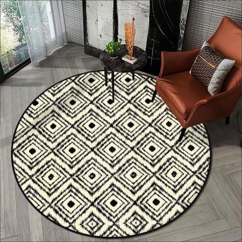 Modern white carpet Living Room Kitchen round carpet living room carpets black patterns shape high quality Free Shipping carpet