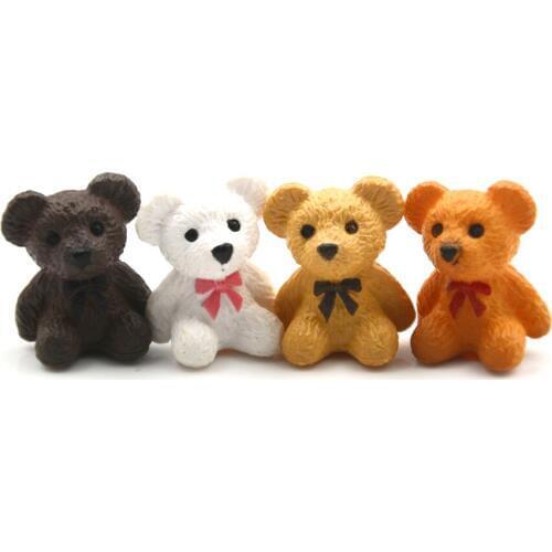 Home Garden Ornament Decor 4pcs/Lot Little Bear Dolls DIY Pot Plant Gift Bear Toys action toy