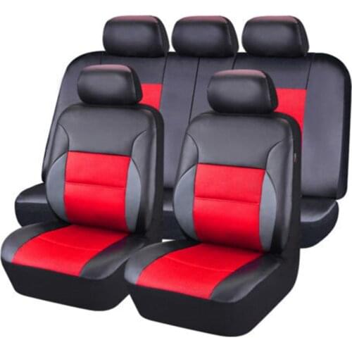 Universal Leather Car Seat Cover Full Set Black Protector Truck SUV Seat Cushion Mat Protector Kit For Peugeot 206 207 307 308