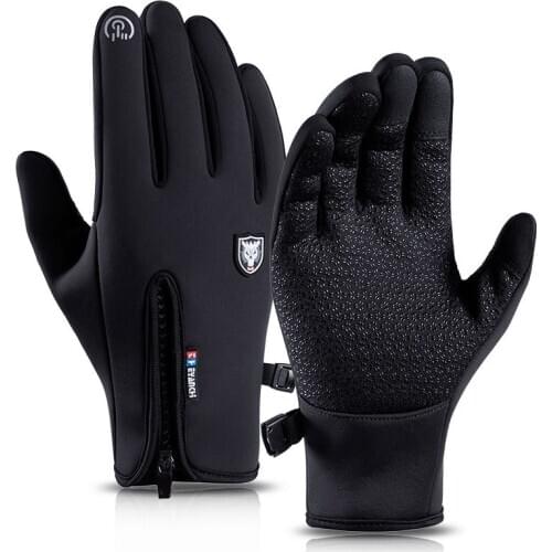 Outdoor Bike Cycling Gloves Unisex Touchscreen Winter Warm Skiing Riding Gloves Waterproof Wind Proof Full Finger MTB Gloves