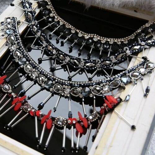 Collar 4design beaded patches applique patches for clothing patch sewing parches bordados embroidered patches