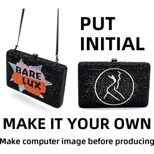 Hot design Bridal wedding party funny name logo bag women evening party diamonds crystal clutches classical purses