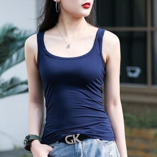 Women 2021 Spring Autumn Fashion Slim Tight Vest Tops Female Solid Color Sleeveless Tops Ladies O-neck Bottoming Vest Tops D913