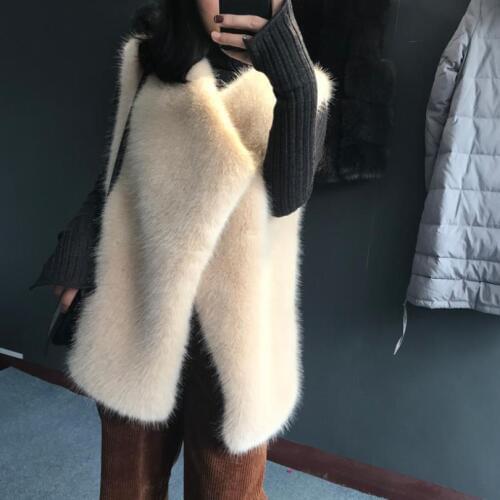 Faux Fur vest Coat Fake Fox Fur Waistcoat Winter Fashion Brand Womens Sleevelss Warm Slim Jacket Casual Faux Fur Outwear L1731