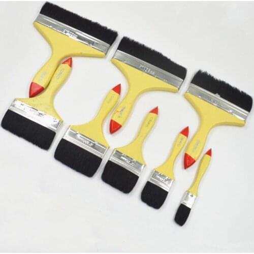 1-8 inch Car Ash Sweeping Brush Paint Brush Lightweight Multifunctional Wood Handle Manes Bristles Painting Brushes for Home