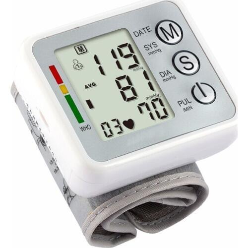 1pcs Portable Automatic Digital LCD Display Wrist Sphygmomanometer Monitor Heart Beat Rate Pulse Meter Blood Pressure