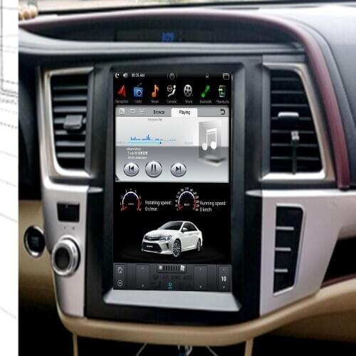 12.1 inch Vertical screen tesla style Android 9.0 Car DVD player GPS Navigation for Toyota Highlander 2014-2018 radio auto IPS