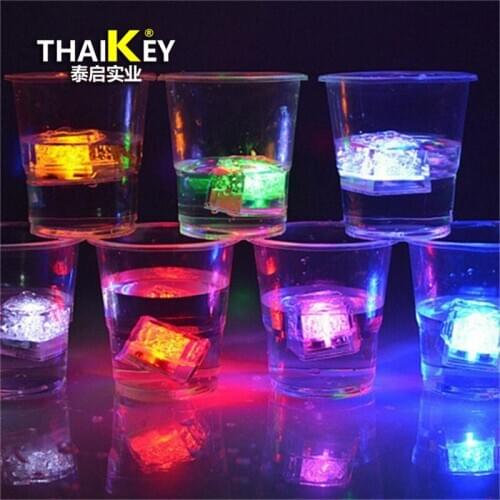 12PCS/Set LED Flash Ice Cubes Glow Drinkware Light Ice Cube Colorful Touch Sensor Night Light LED Flash Ice Cubes For Bar Party