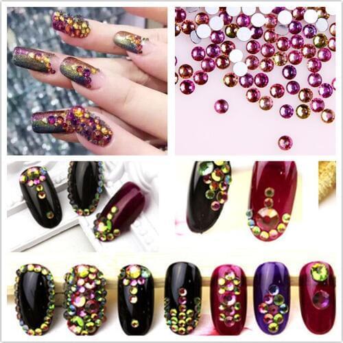 1440pcs/lot colorful flame drill Non Hotfix Flatback Rhinestones for Make-up and Nails Art Decoration Glitter Gems Jewelry Beads