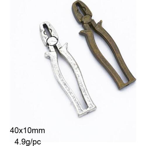 30pcs 40x10mm Antique Silver/Antique Bronze Alloy Pliers Charm Pendant For Jewelry Making