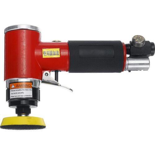5 Inch High-speed Mini Pneumatic Sanding Machine Air Sander with Push Switch and Sanding Pad for Polishing Grinding Tools