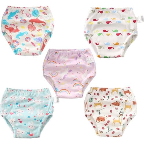 5pcs Washable Infants Children Cotton Potty Training Pants Reusable Baby Kids Cloth Diaper Nappies Diapering & Toilet Training