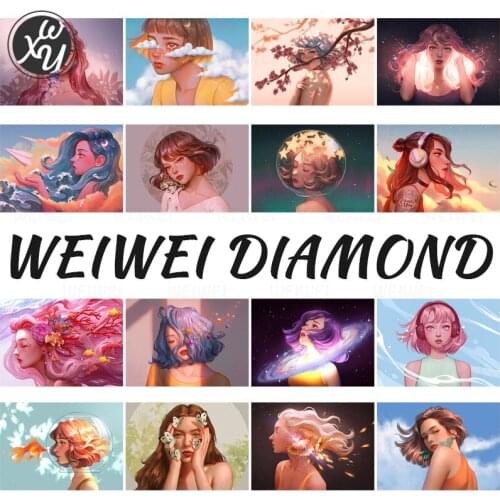 5D Diamond Painting Cartoon Girl Anime Diamond Art Diamond Mosaic Cross Stitch Kits for Adults Decor Home Full Drills Embroidery