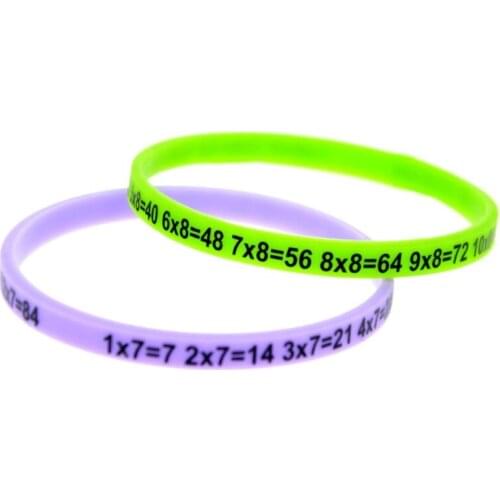 83XC 12 Colors Silicone Bracelets Multiplication Table Children Kids Education School Toys Bangles Jewelry
