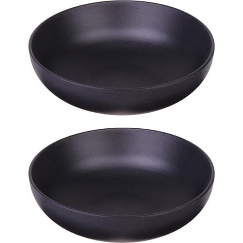 A5 Melamine Bowl Tableware Japanese Style Ramen Bowl Imitation Porcelain Noodle Container Porridge Rice Soup Black Bowl For Home