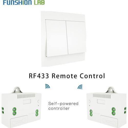 RF433 Wireless Self Powered Remote Control Smart Switch No Battery Needed No Wire.Wall Panel Transmitter Rocker Push Button
