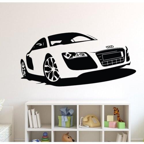 Large Car Audi Sports Car Wall Art Decal Home Decor Racing Car Wall paper Vinyl Mural KW-332