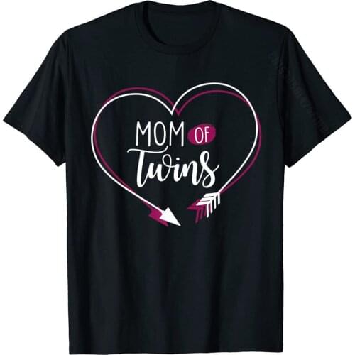 Mom Of Twins With Two Hearts I Love My Twins Premium T-Shirt T Shirts Custom Oversized Cotton Tops Shirts Casual For Men