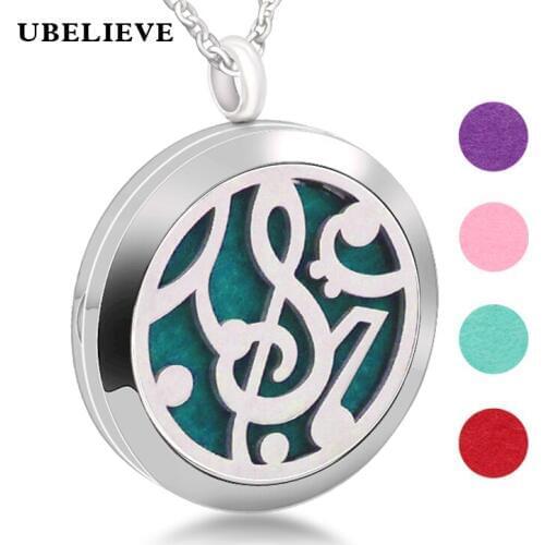 Hot Aromatherapy Essential Oil Diffuser Locket Necklace Womens Pendant Stainless Steel 30mm Perfume Diffuser Locket Necklace