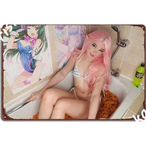 Belle Delphine Onlyfans Exclusive Dorito Bath Poster Metal Plaque Bar Cave Poster Wall Cave Decoration Tin Sign Poster