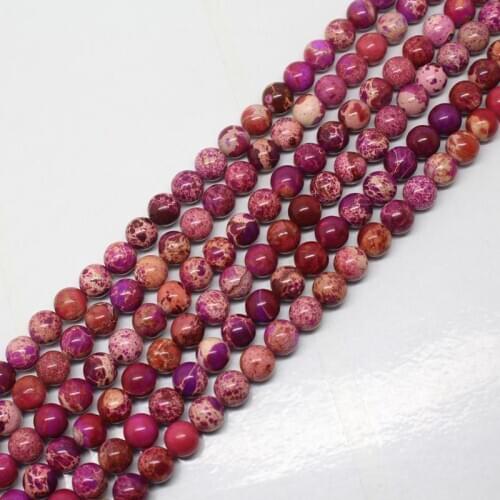 Mini. order is $7! 4-10mm Purple Emperor DIY Necklace Round Loose Beads 15"