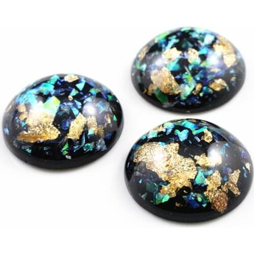 New Fashion 5pcs 25mm Black Color Shell Fashion Style Flat Back Resin Cabochons Cameo G3-21