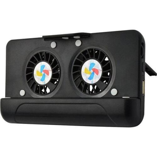 Cell Phone Cooler, Usb Cooling Dual Fan Radiator/Stand Holder/Power Bank With 4400Mah Rechargeable Battery For Iphone Smart Phon