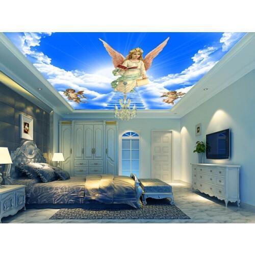 Custom ceiling murals wallpape,an angel Dream Star mural for the living room bedroom ceiling wall waterproof PVC papel de parede