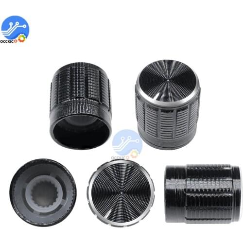 5PCS Useful Volume Control Rotary Knobs For 6mm Dia Knurled Shaft Potentiometer