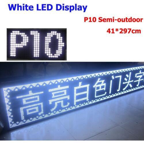White Bright Led Programmable LED Scrolling Message Sign Board for Advertising P10 LED Dispaly 41*297cm