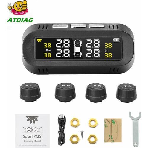 Tpms Smart Car TPMS Tyre Pressure Monitoring System Solar Power charging Digital LCD Display Auto Security Alarm Systems