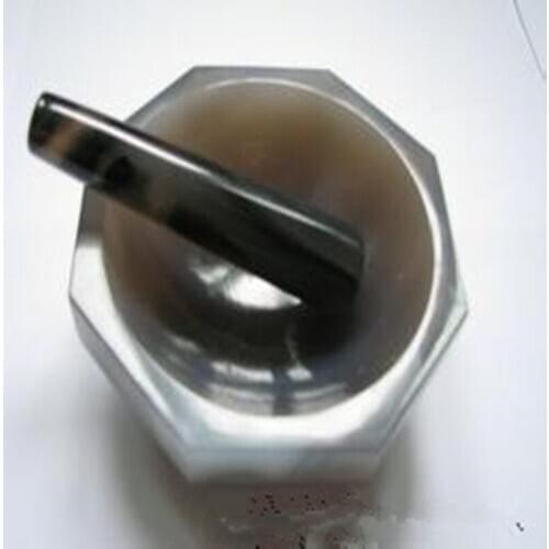 Agate Mortar / with pestle / Inside Diameter: 60mm