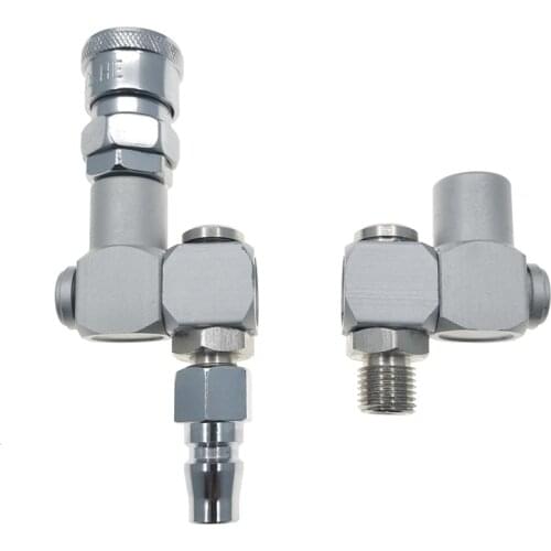 1/4" Pneumatic Part Universal 360 Swivel Air Hose Connector Adapter Flow Aluminum Alloy Tool Used for compressor, car painting