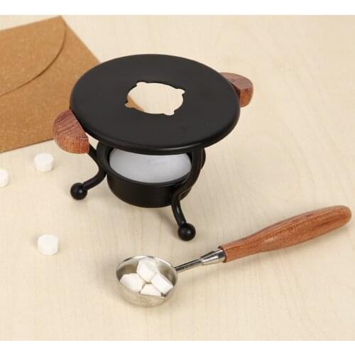 Retro Sealing Wax Furnace Stove Tripod Fire Paint Wax Seal Stamp Deer Shape Stick Warmer Melting Glue Pot Melting Glue DIY Craft