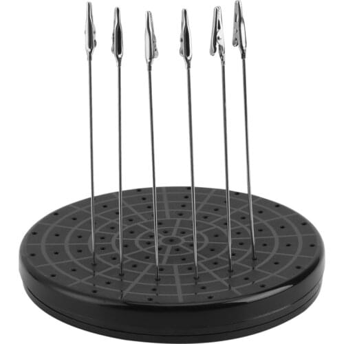 360-Rotating Spray Paint Stand Base With 6 Metal Alligator Clip Rods For Model Building Tool Set