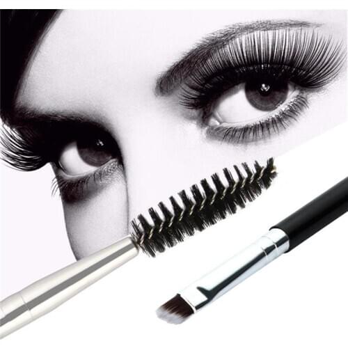 Women Eyelash Brush Multi-purpose Dual-head Angled Eyebrow Brush Makeup Brush Eyelash Extension Tool Eye lash Curling