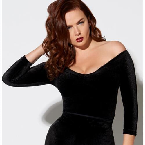 20- women vintage velvet 3/4 sleeve v neck fit pinup lolita top in black blousas camisas femininas plus size tops blouse shirt