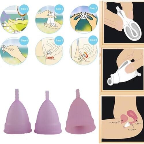 1 Medical Grade Silicon Menstrual cup Reusable Women Period Cup Menstrual Sterilizing Collapsible Cups Care for Feminine Health