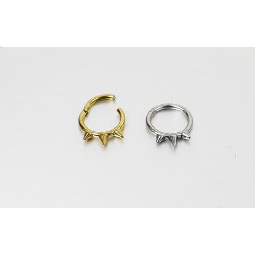 1 Piece 16G Surgical Steel Spike Septum Clicker Segment Hoop Nose Ring Lip Ear Cartilage Ear Helix Body Piercing Jewelry