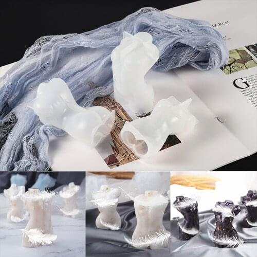 1pcs Female Model Body 3D Silicone Mould Sculpture Art Wax Decor Epoxy Resin Molds For DIY Crafts Fragrance Candle Making Tools