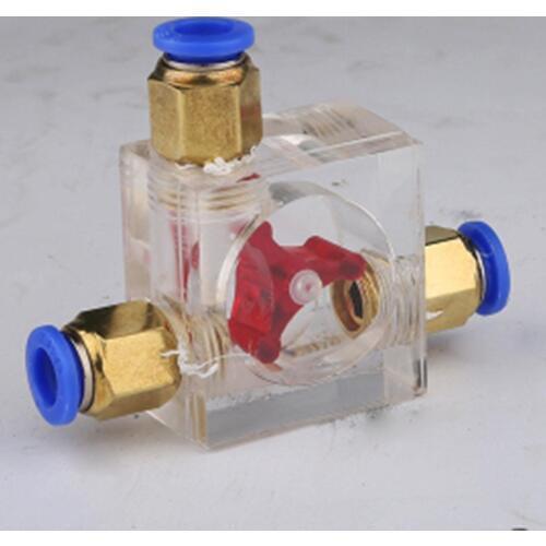 1 In 2 Way Out Plexiglass Water Flow Indicator Meters Observer For Water Cooled Spindle Motor
