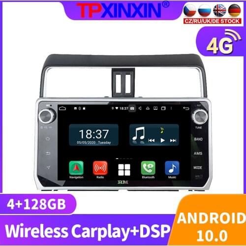 128G Android 10 For Toyota Prado 2018 - 2019 Car Radio Multimedia Video Recorder Player Navigation GPS Accessories Auto 2din DVD