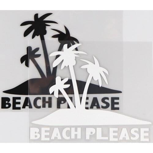13*10.4CM BEACH PLEASE Vinyl Decal Car Sticker Cartoon Creative Window Glass Decoration